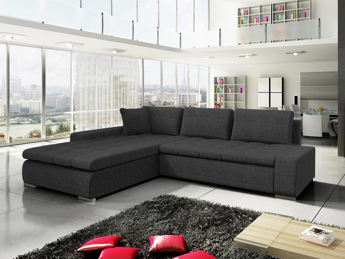 ECKSOFA Orkan - Dunkelgrau, Holz/Textil (302/213cm) - MIRJAN24