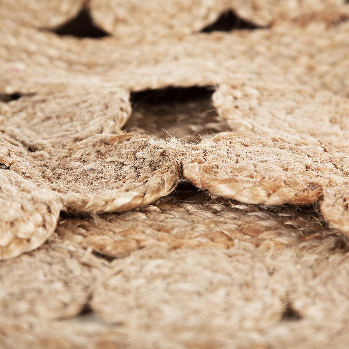 KURZFLOR-TEPPICH Birecik 120/120 cm - Beige, Naturmaterialen (120/120cm) - Beliani