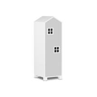 KINDERKLEIDERSCHRANK MIRUM mit 3 Einlegeböden und Türen, Weiß/Grau - Weiß/Grau, Holz (40/145/45cm) - KONSIMO®
