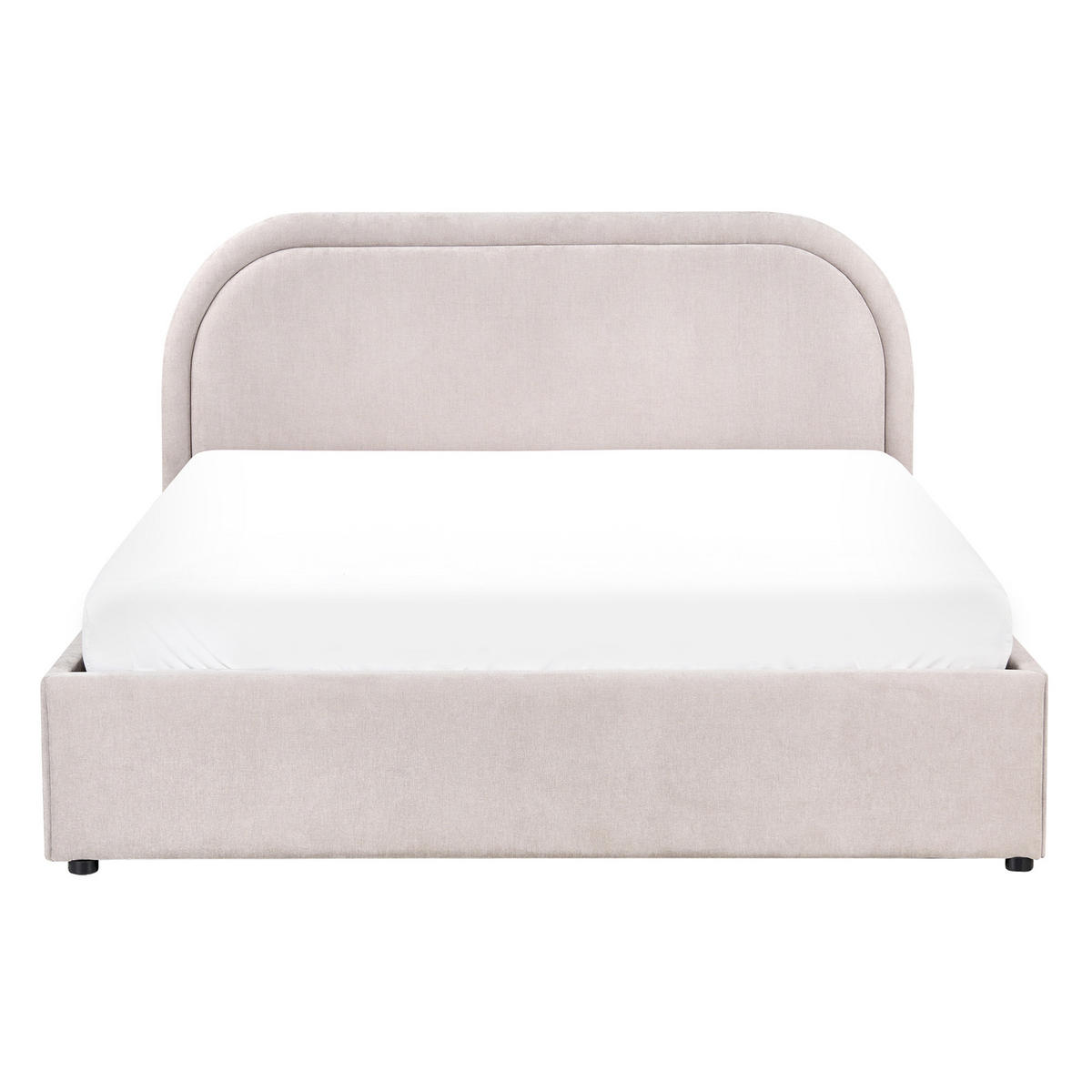 BETT mit Stauraum 140/200 cm Chenillegewebe Taupe Quillien - Taupe, Textil (140/200cm) - Beliani