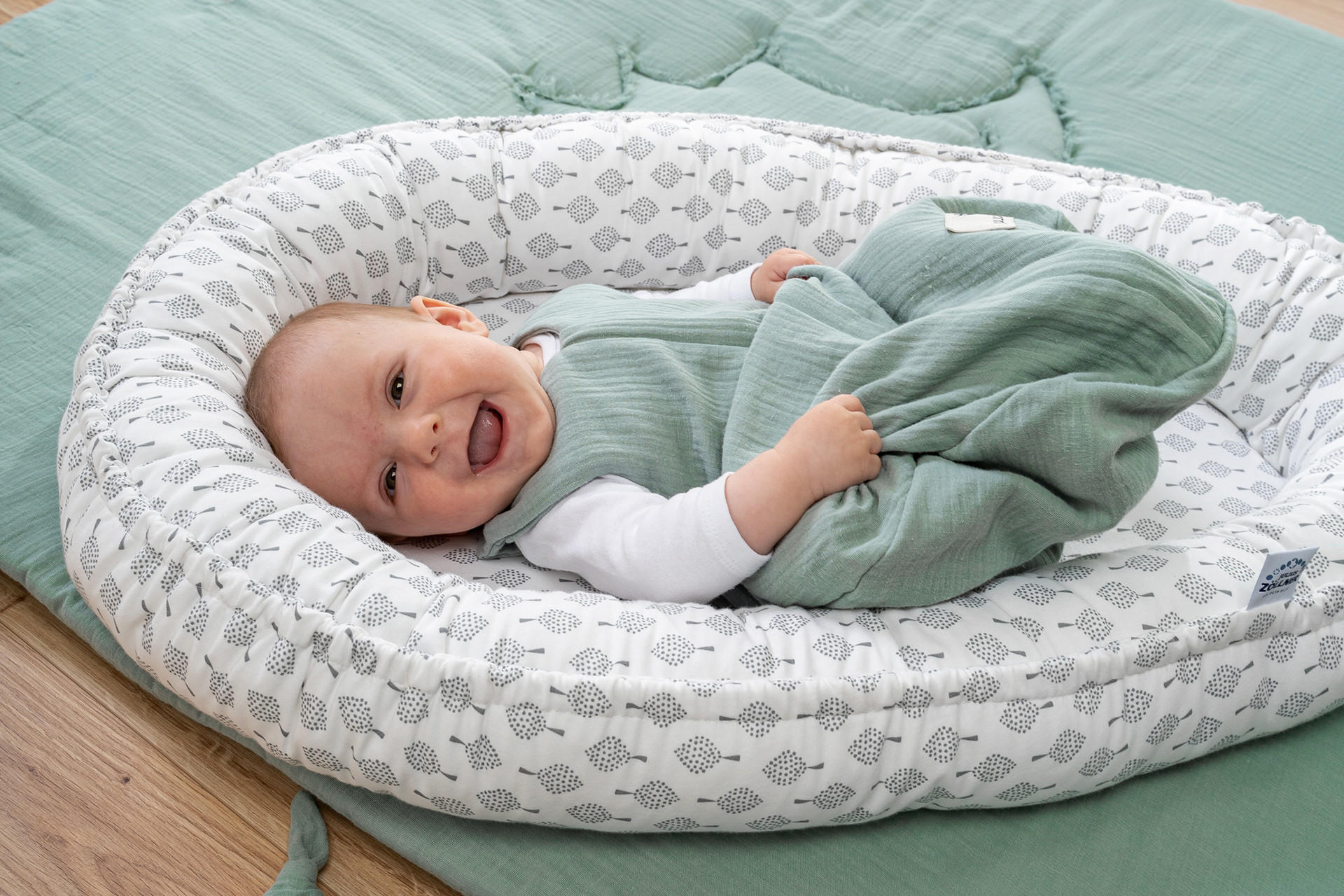 Julius Zöllner Sacco nanna in mussola, imbottitura calda, 2,5 TOG, lavabile a 40 °C, made in Germany, Oeko Tex Standard 100, grigio, misura 50/56 : Julius Zöllner