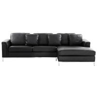ECKSOFA Leder Schwarz rechtsseitig Oslo - Schwarz, Leder (270/151cm) - Beliani