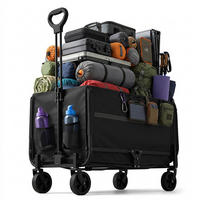 TRANSPORTVAGN Svart hopfällbar 120 l - Svart, Textil/Metall (50/97/76cm) - Relaxdays