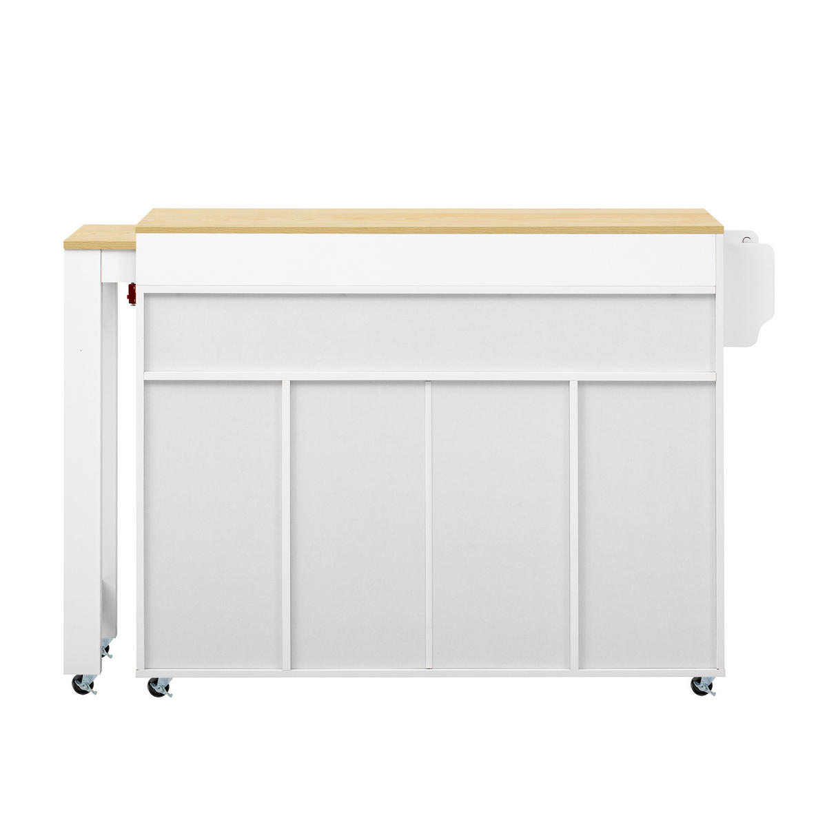 KÜCHENINSEL DE-41131 137-190,6/45,2/92 cm mit seitlich ausziehbarer Arbeitsplatte Weiß - Weiß, Holzwerkstoff (137/92/45.2cm) - ComfortXL