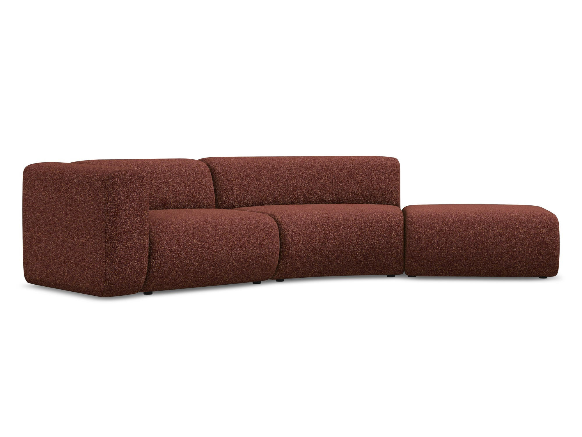 4-SITZER-SOFA Strukturstoff Stoff Rot - Bordeaux/Rot, Kunststoff/Textil (335/70/166cm) - Makamii