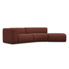 4-SITZER-SOFA Strukturstoff Stoff Rot - Bordeaux/Rot, Kunststoff/Textil (335/70/166cm) - Makamii