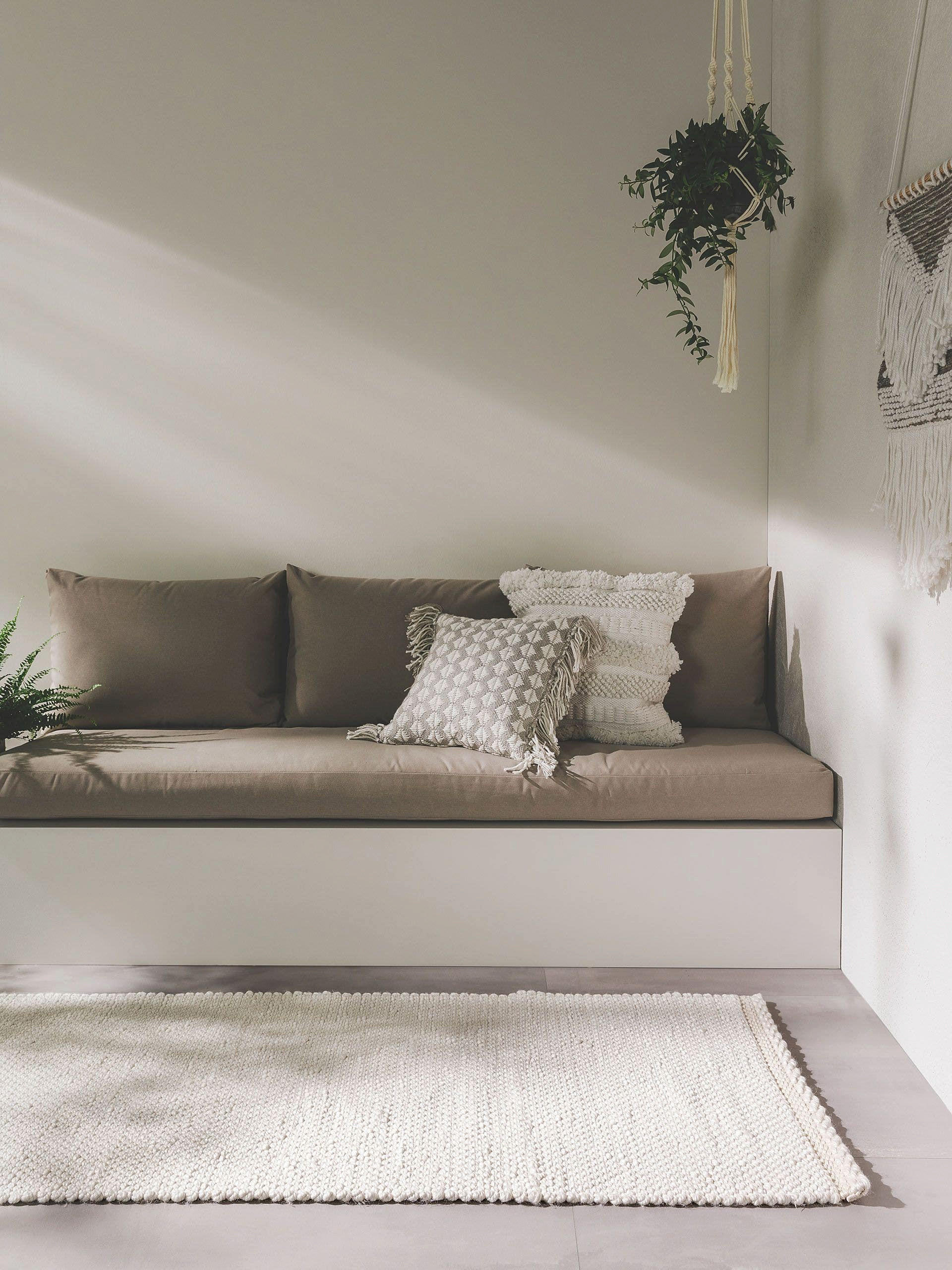 TEPPICH aus recyceltem Material Kiah Cream 70x200 cm - Creme, Textil (70/200cm) - benuta Pure