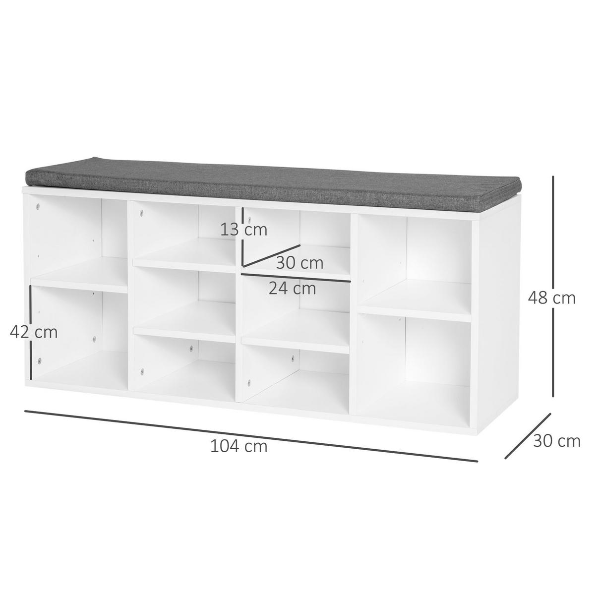 SCHUHBANK Weiß 1 Stück - Weiß, Kunststoff (30/48/104cm) - GiPP