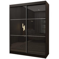 SCHWEBETÜRENSCHRANK VITALE 160/216/61 cm 2-türig Schwarz - Schwarz, Holzwerkstoff (160/216/61cm) - MASSENO