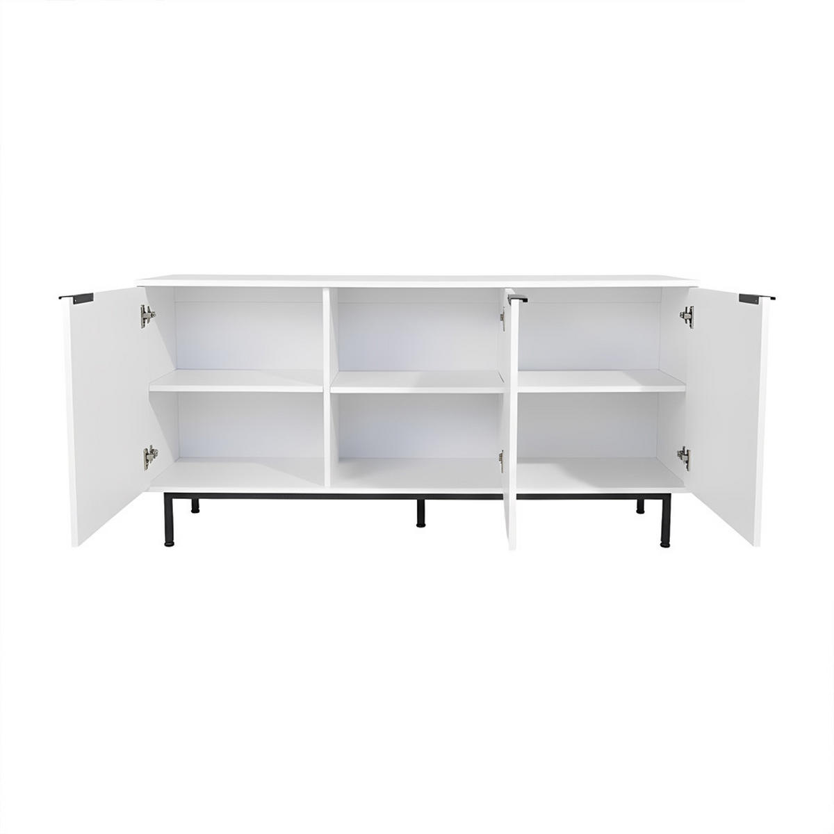 SIDEBOARD NYLA - Weiß, 154 x 73 cm - Weiß, Holzwerkstoff (154/73/42cm) - Home Deluxe