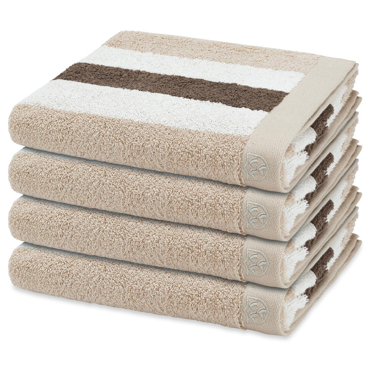 HANDTUCH Doubleface Stripes 4er-Set - Beige, Textil (50/100cm) - Ross