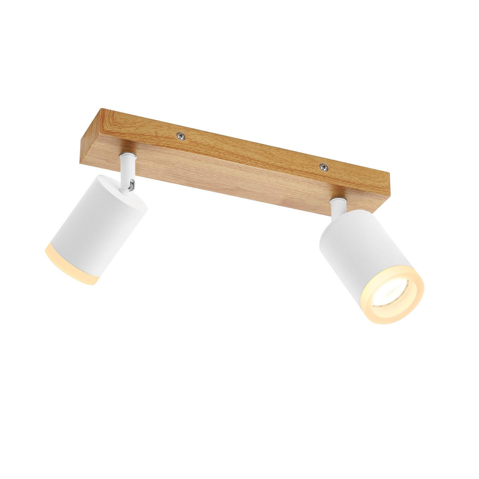 STRAHLER Darmstadt 2-flammig 28/6/15 cm - Weiß, Holz (28/6/15cm) - Nettlife