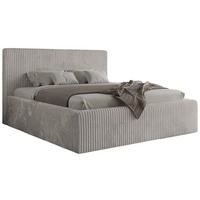 POLSTERBETT TILIANO CLASSIC 200/200 - Hellgrau Cord - Multipocket-Matratze - Hellgrau, Textil (200/200cm) - MKS