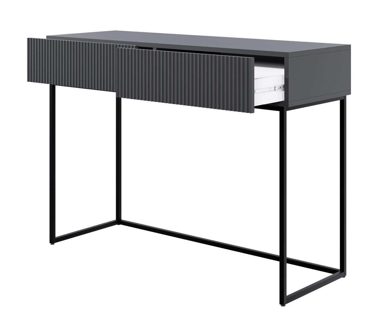 KONSOLENTISCH Veldio Schwarz mit schwarzen Beinen 110 cm - Schwarz, Holzwerkstoff/Metall (110/79/40cm) - Selsey