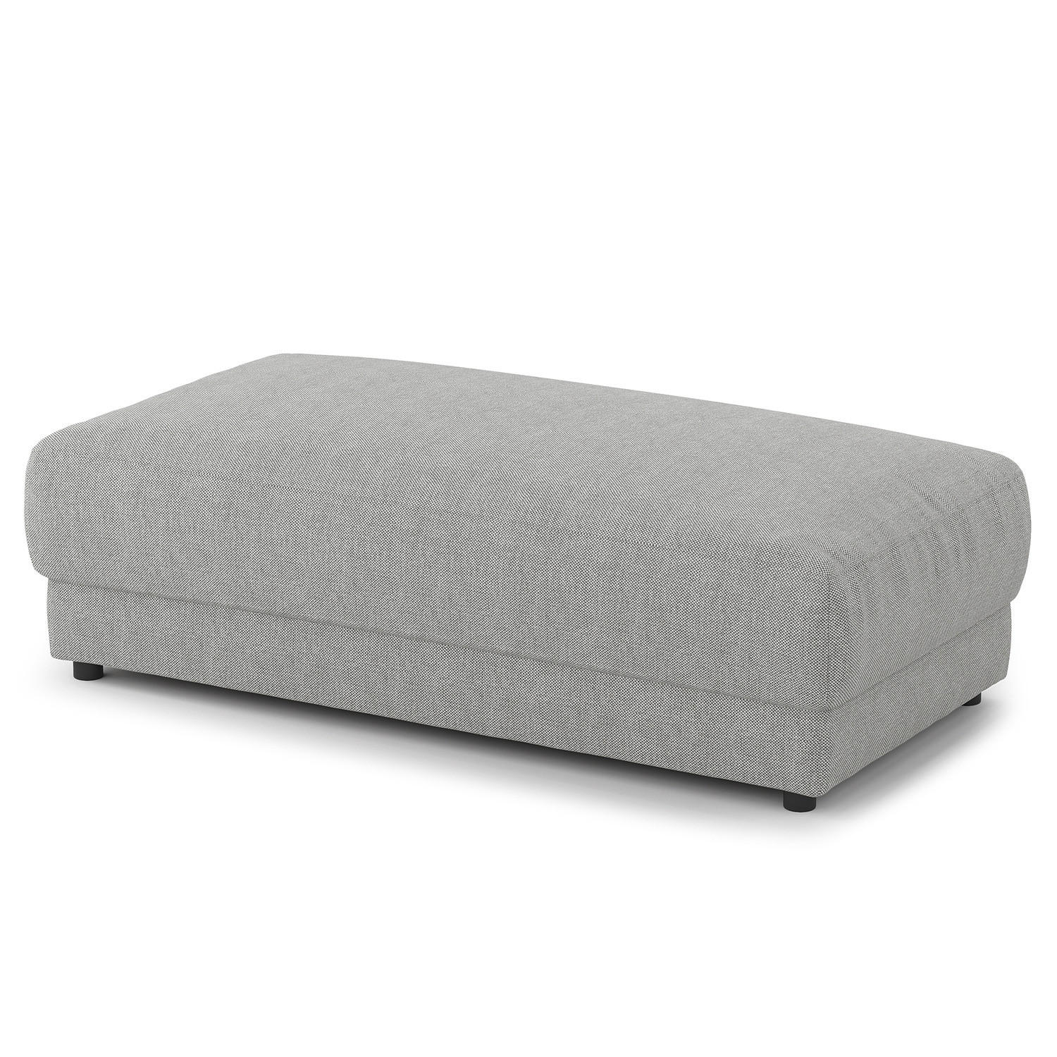 POLSTERHOCKER - rechteckig - Hellgrau/Schwarz, Kunststoff/Textil (134/45/65cm) - home24