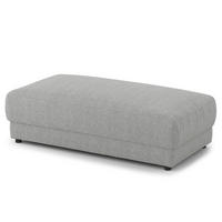 POLSTERHOCKER - rechteckig - Hellgrau/Schwarz, Kunststoff/Textil (134/45/65cm) - home24