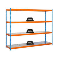 SCHWERLASTREGAL METAL BEAST FOUR | HxBxT 200x240x75cm | Fachlast 400kg | Blau-Orange - Gelb, Metall (240/200/75cm) - PROREGAL