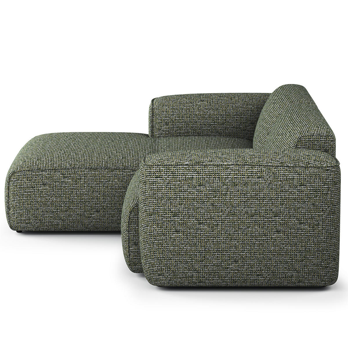 ECKSOFA mit XL-Longchair - Schwarz/Grün, Kunststoff/Textil (260/171cm) - home24