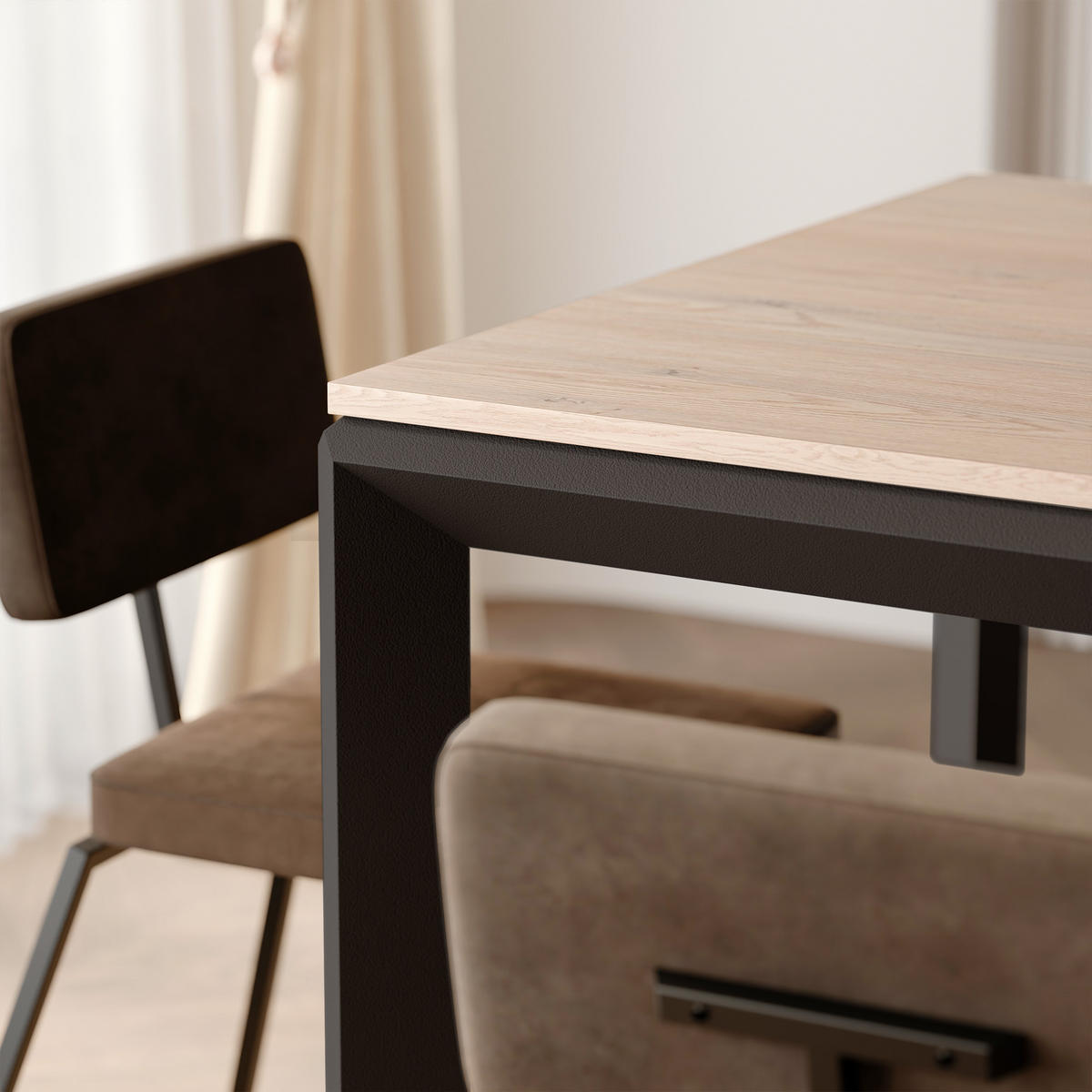 AUSZIEHTISCH FARO 180-270/90/76 cm, Cremona / Schwarz - Creme/Schwarz, Holzwerkstoff/Metall (90/180/76cm) - Idohome