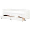 TAGESBETT mit Stauraum 90x200 cm Weiß Marray - Creme, Textil (90/200cm) - Beliani
