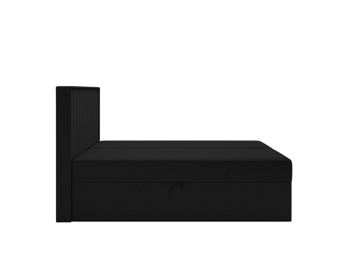 BOXBETT - Taschenmatratze + Topper 140x200 schwarz Bouclé - Schwarz, Holz/Holzwerkstoff (140/200cm) - SIMKAM Furniture