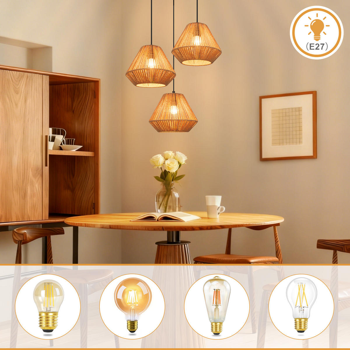 PENDELLEUCHTE Tabitha 30/30/150 cm - Braun, Metall (30/30/150cm) - ZMH