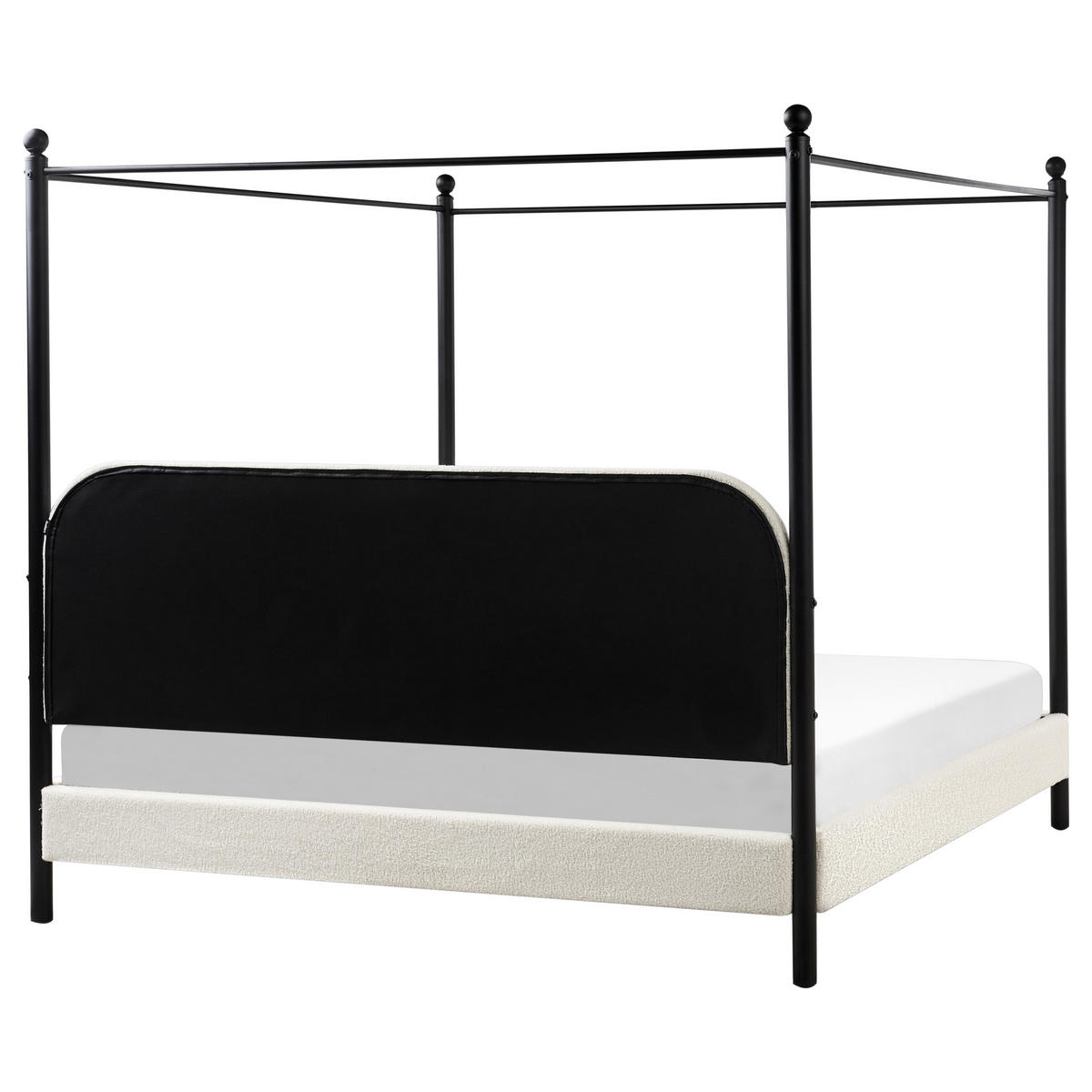 HIMMELBETT 180x200 cm Weiß Dannemois - Creme, Textil (180/200cm) - Beliani