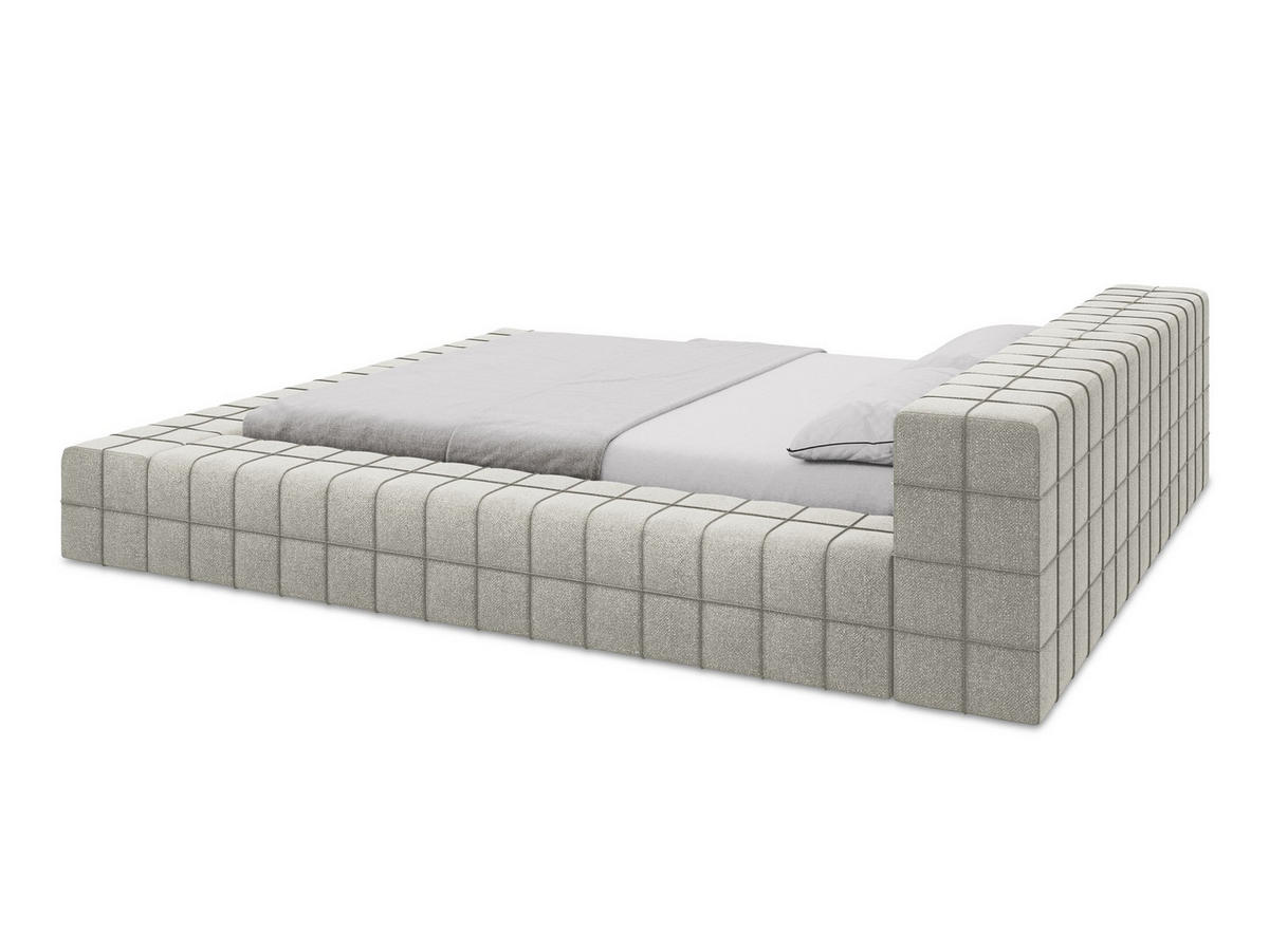 POLSTERBETT mit Lattenrost 220x260 Beige - Beige/Schwarz, Kunststoff/Textil (160/200cm) - Makamii