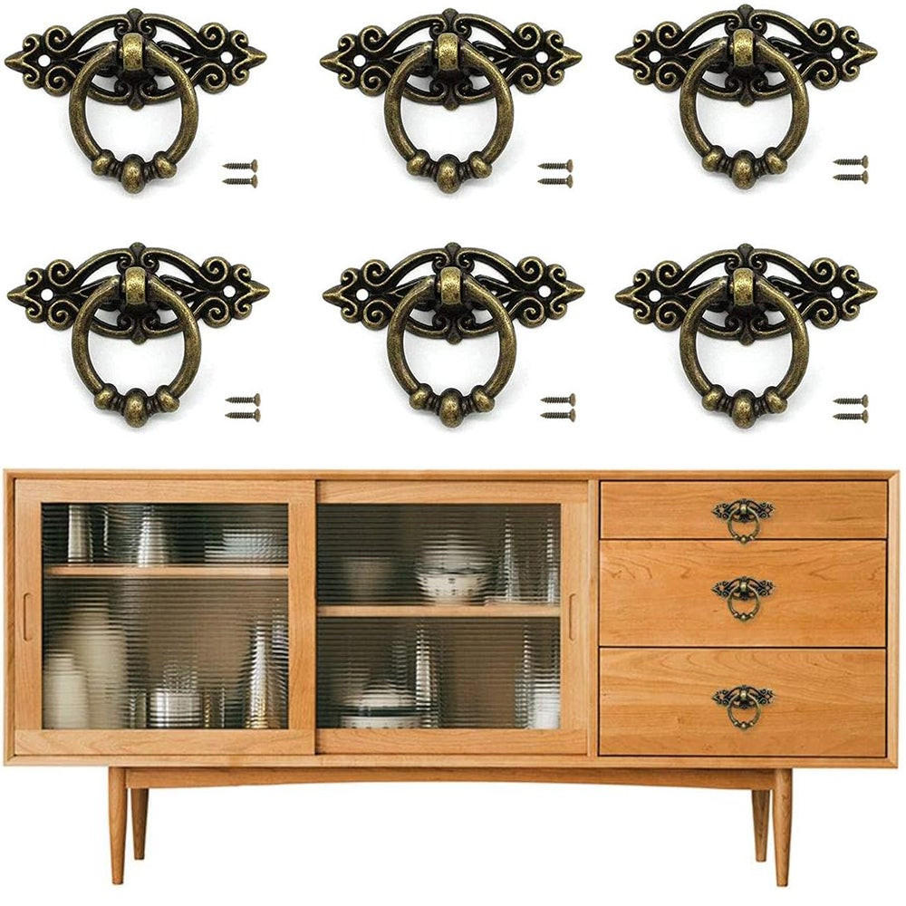 SCHRANKKNOPF Bronze 6er-Set - Schwarz, Metall (4.6/2/6.4cm)