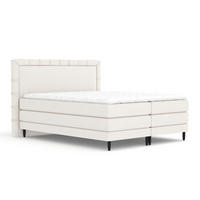 BOXSPRINGBETT Rimini Creme 180/200 cm mit Matratze und Topper - Creme/Schwarz, Holz/Holzwerkstoff (180/200cm) - Maison de Reve
