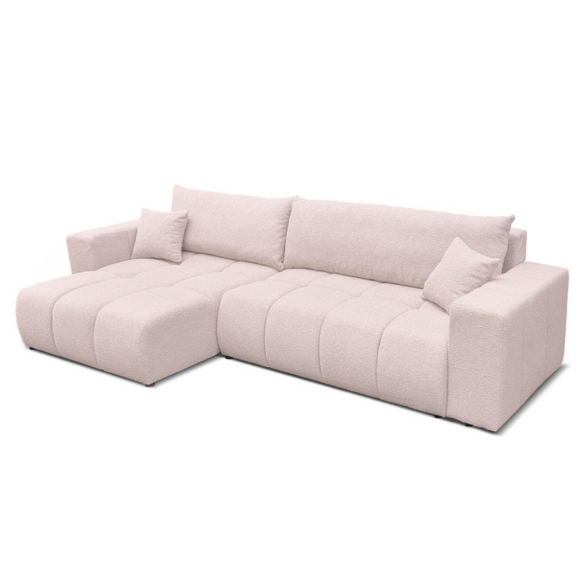 ECKSOFA OFI mit Schlaffunktion und Bettkasten Rosa - Rosa, Holzwerkstoff/Kunststoff (278/145cm) - Idohome