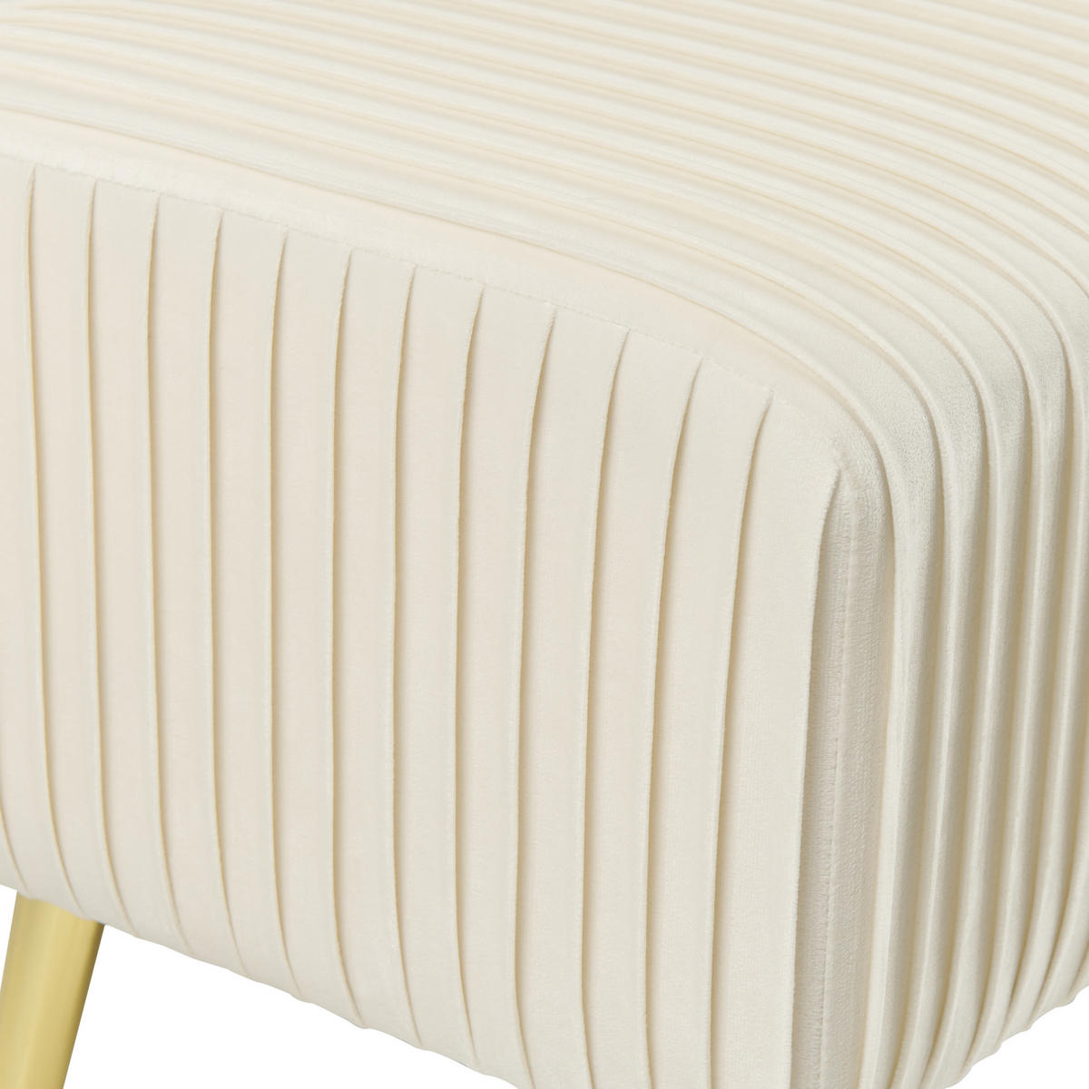 BANK Weiß Paterson - Goldfarben/Weiß, Textil (118/42/40cm) - Beliani