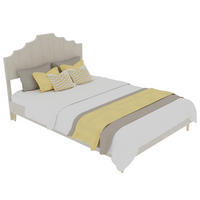 POLSTERBETT 140/200 cm in Beige Stoff - Beige, Holzwerkstoff/Textil (140/200cm) - WISHDOR