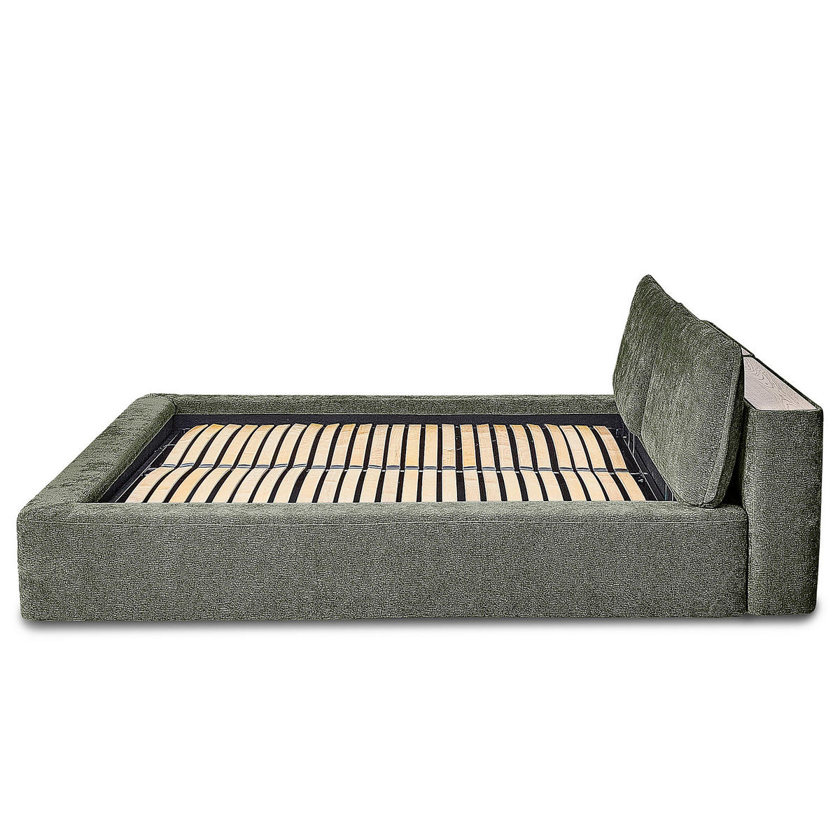 POLSTERBETT - Dunkelgrün, Textil (160/200cm) - home24