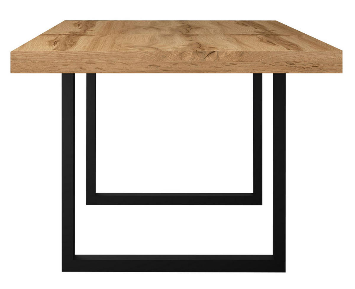 ESSTISCH Elgin 3 175x80x100 Metall+Holzwerkstoff Schwarz/Wotan Eiche - Eiche Wotan/Schwarz, Holzwerkstoff (175/100/80cm) - 58aufmkessel