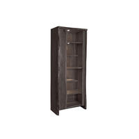 VITRINE Akazie 81x45x204 grau lackiert PURE ACACIA #406 - Grau, Holz (81/204/45cm) - Massivmoebel24