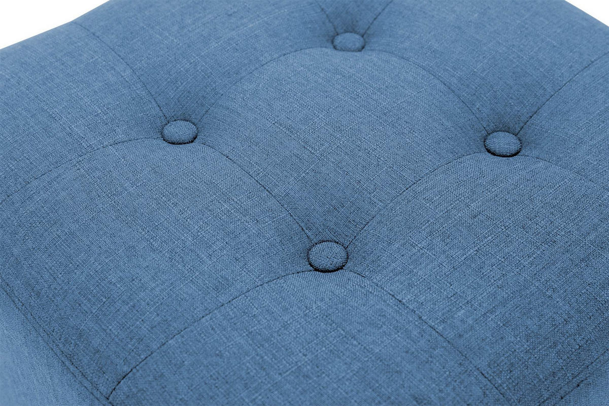 SITZWÜRFEL eckig 45/45/46 cm Stoff blau - Blau/Naturfarben, Holz/Textil (45/46/45cm) - CLP