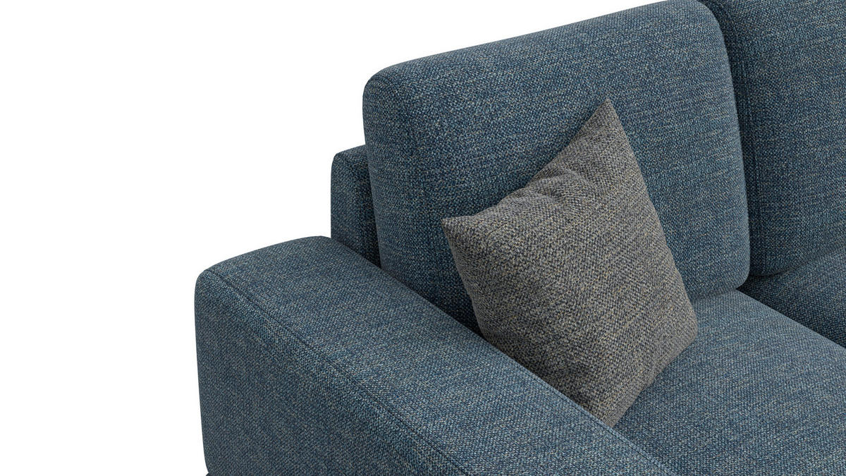 SOFA OTTO 2-Sitzer, marineblau - Blau/Schwarz, Holz/Textil (171/89/98cm) - Courtois Laville
