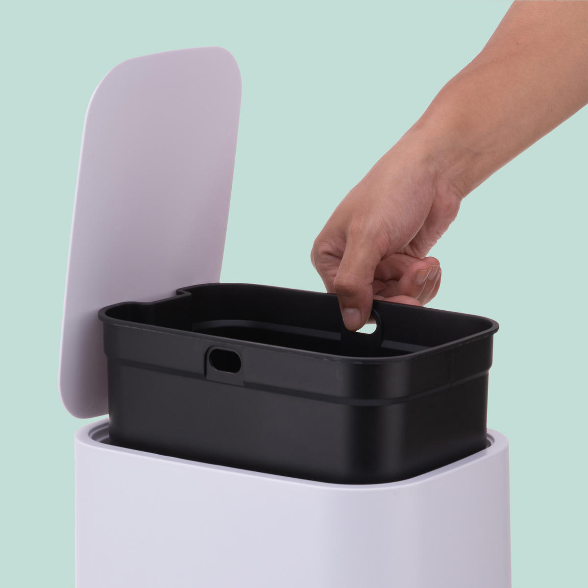 MÜLLEIMER - Weiß, Kunststoff (18/30/28cm) - Relaxdays