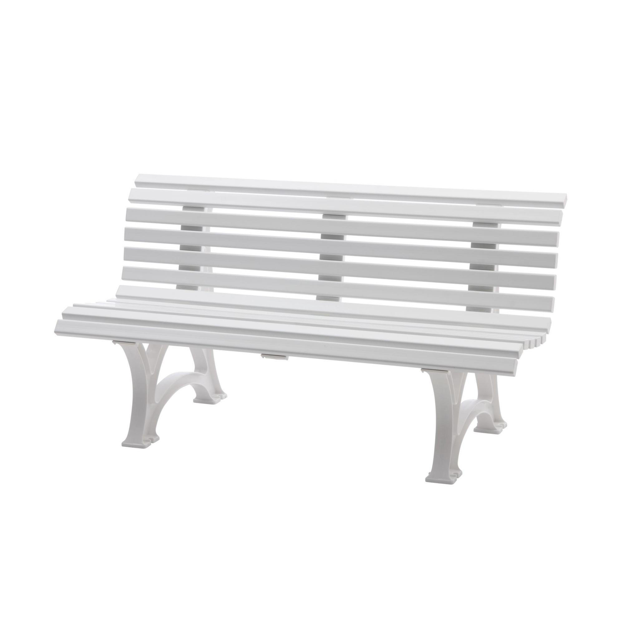 GARTENBANK Jamaika 3 Sitzer Weiß 80 x 150 x 64cm Witterungskunststoff & UV Beständiger Kunststoff - Weiß, Kunststoff (150/80/64cm) - PROREGAL
