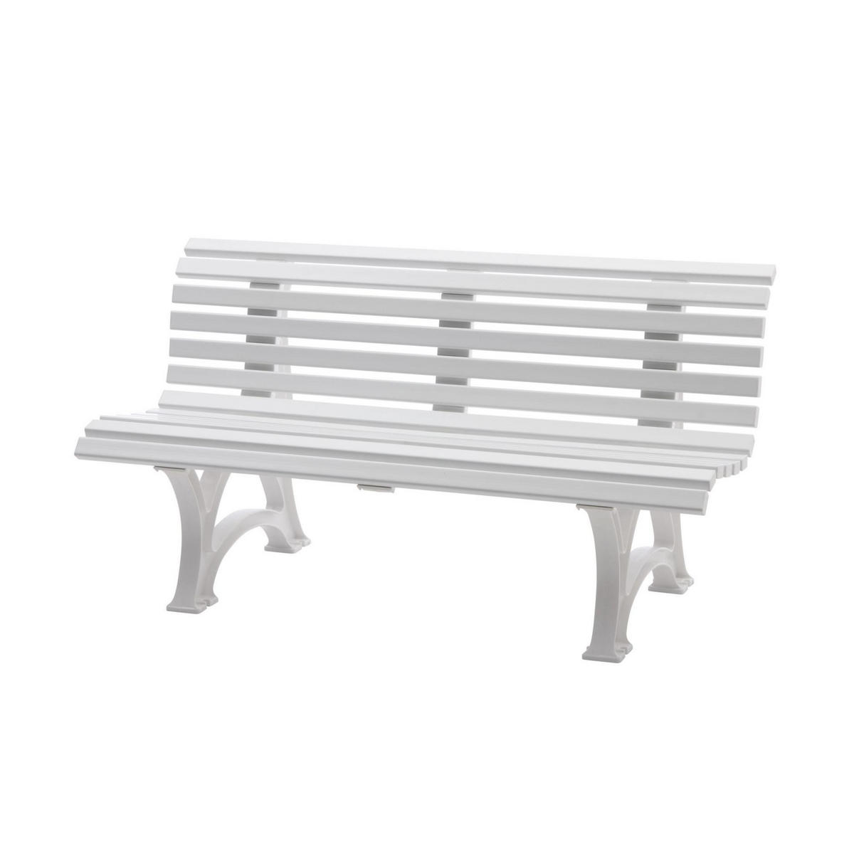 GARTENBANK Jamaika 3 Sitzer Weiß 80 x 150 x 64cm Witterungskunststoff & UV Beständiger Kunststoff - Weiß, Kunststoff (150/80/64cm) - PROREGAL