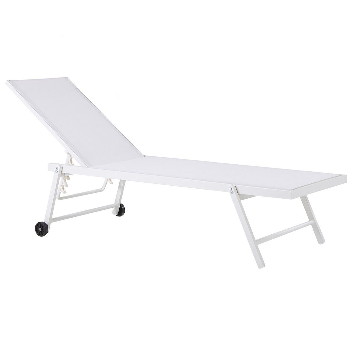 GARTENLIEGE Weiß Portofino - Weiß, Metall (198/107/65cm) - Beliani