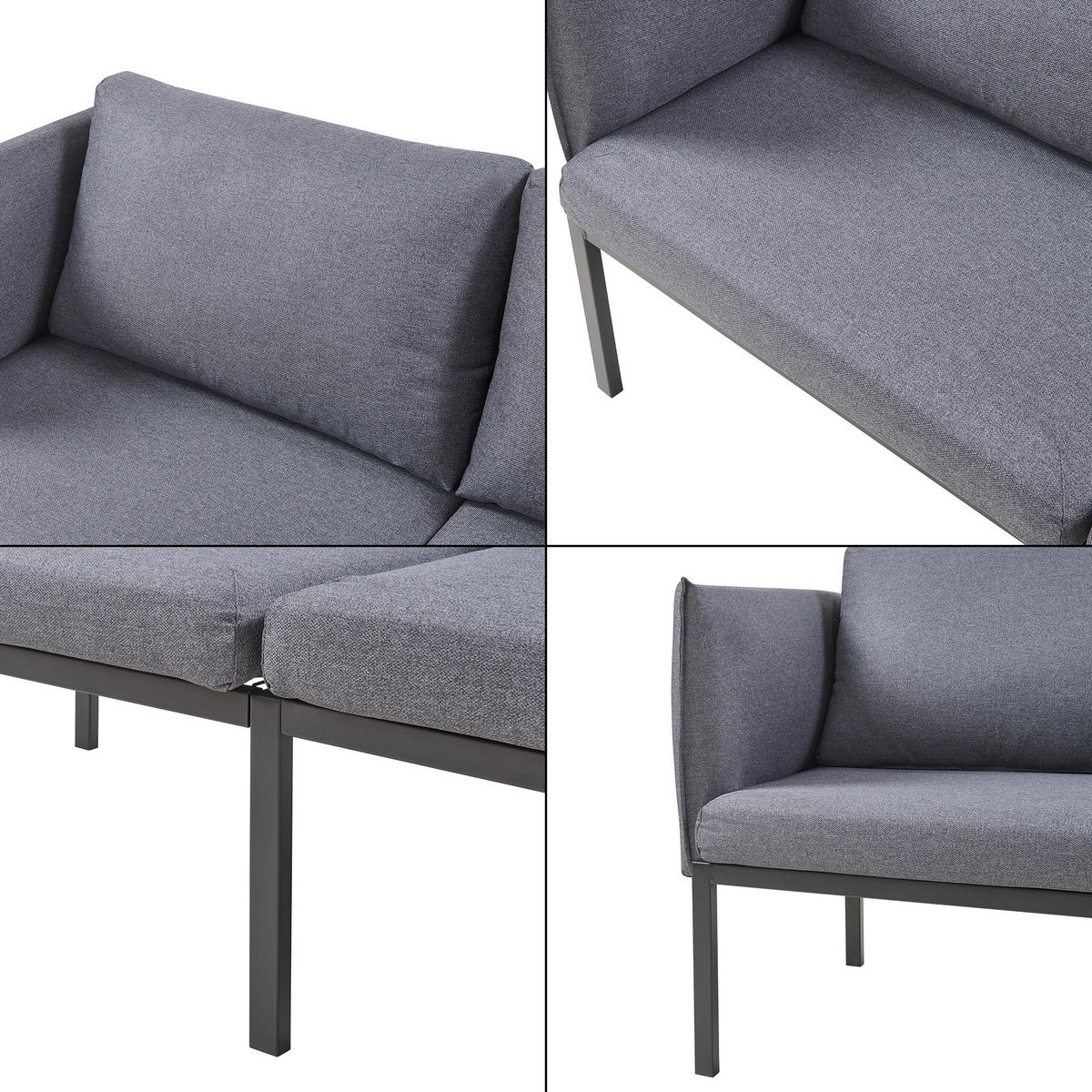 2-SITZER-SOFA Kamar - Dunkelgrau, Holz/Textil (158/69/63.5cm) - [en.casa]