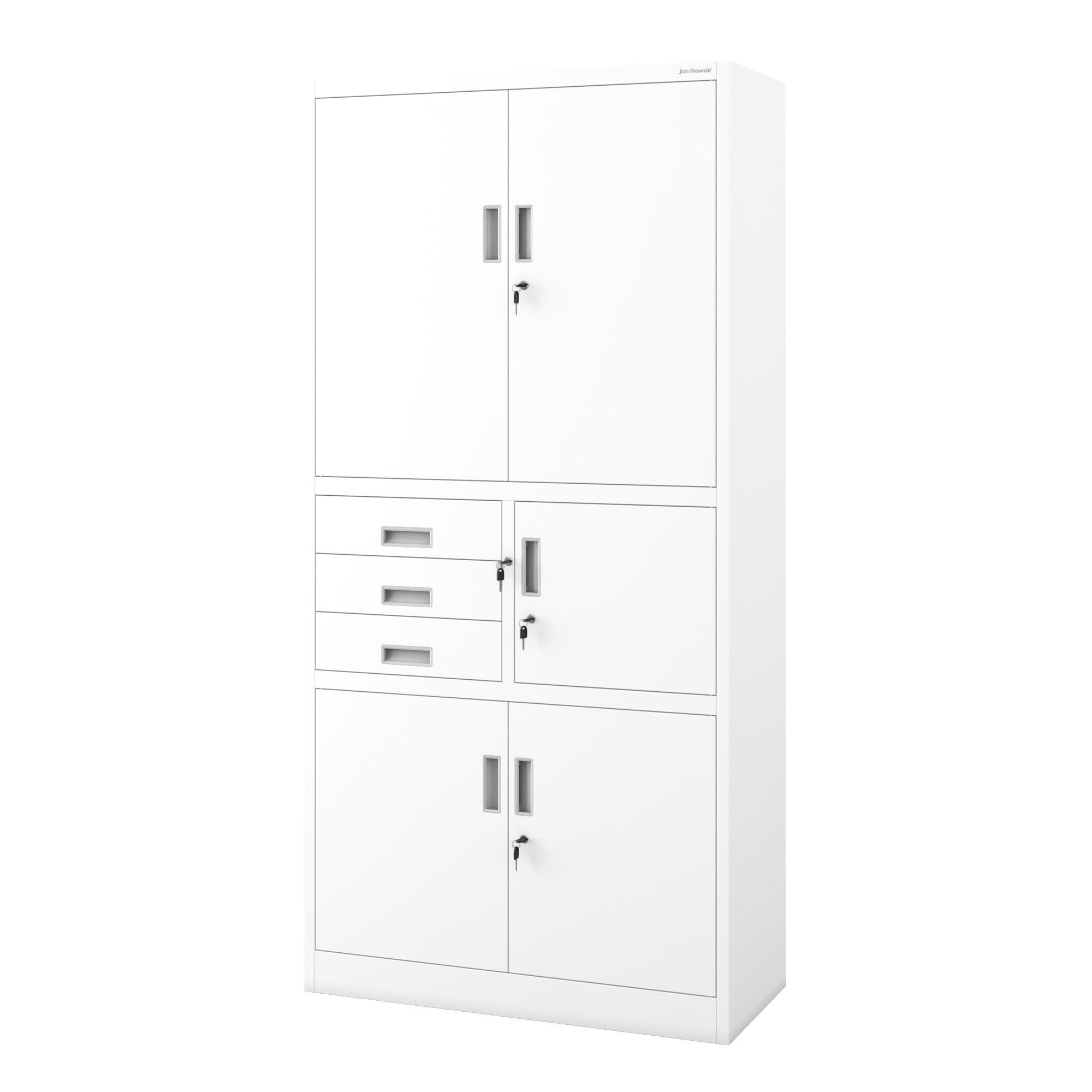AKTENSCHRANK FILIP II 185x90x40 cm - Weiß, Metall (90/185/40cm) - Jan Nowak