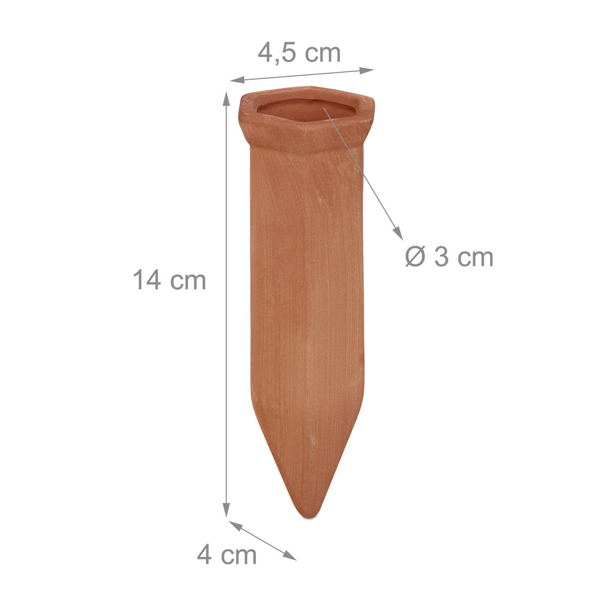4XTONSPITZEN Bewässerung - Braun, Keramik (4.5/14/4cm) - Relaxdays