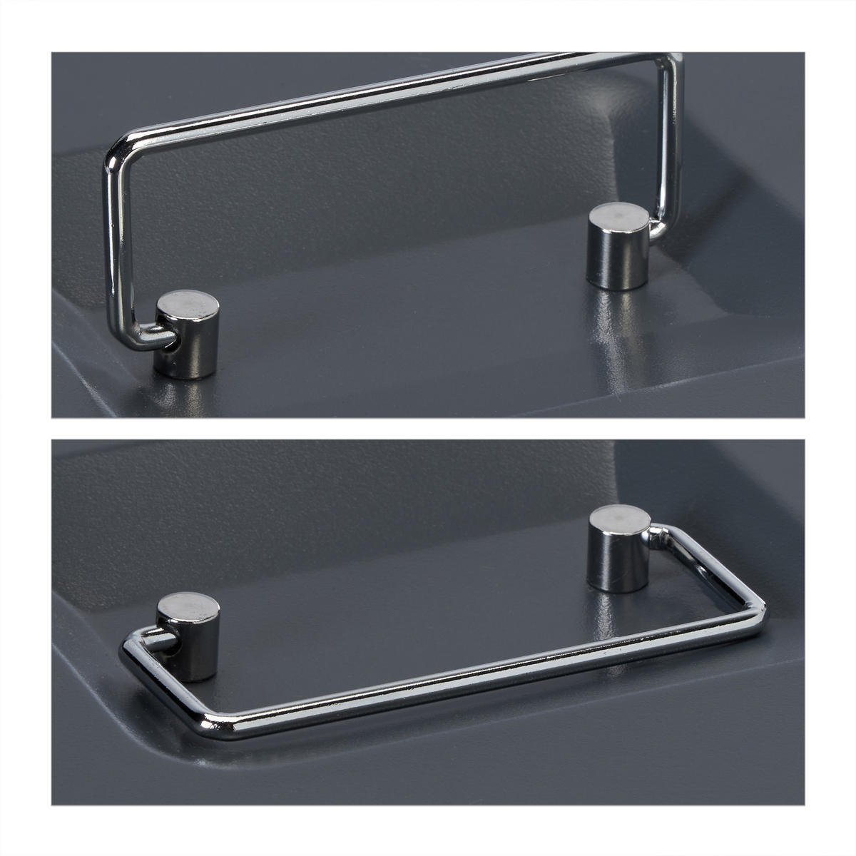 GELDKASSETTE - Grau, Kunststoff/Metall (30.5/8.5/25cm) - Relaxdays