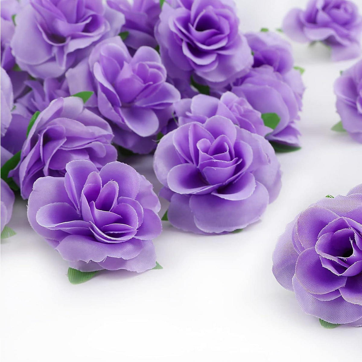 KÜNSTLICHE Blumenköpfe Rosen 50 Stück Violett 4 cm - Lila, Textil (4cm)