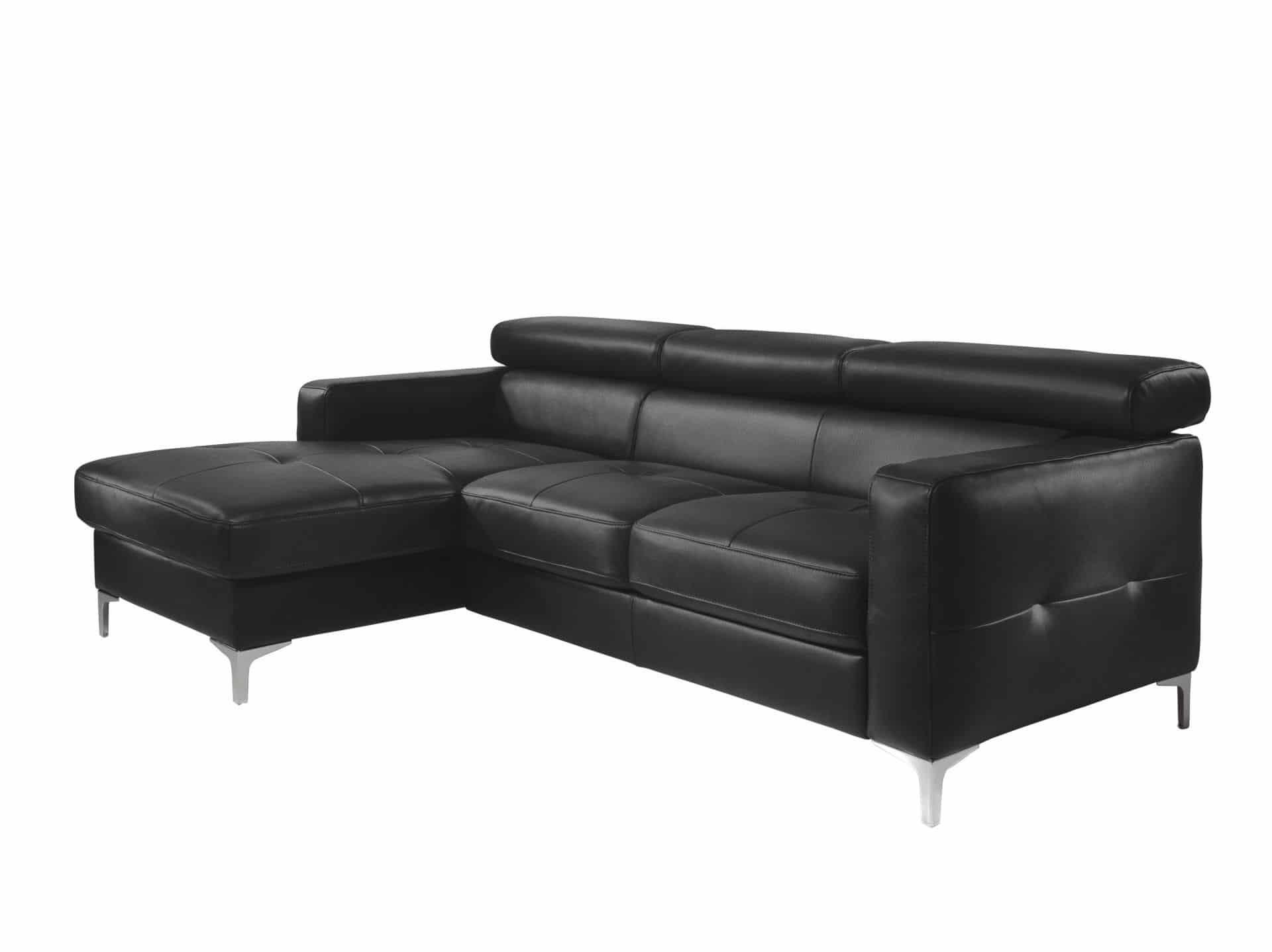 ECKSCHLAFSOFA mit Echtlederbezug, Schlaffunktion & Bettkasten - Chromfarben/Silberfarben, Leder/Holz (227/168cm) - Cotta