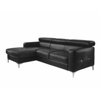 ECKSCHLAFSOFA mit Echtlederbezug, Schlaffunktion & Bettkasten - Chromfarben/Silberfarben, Leder/Holz (227/168cm) - Cotta