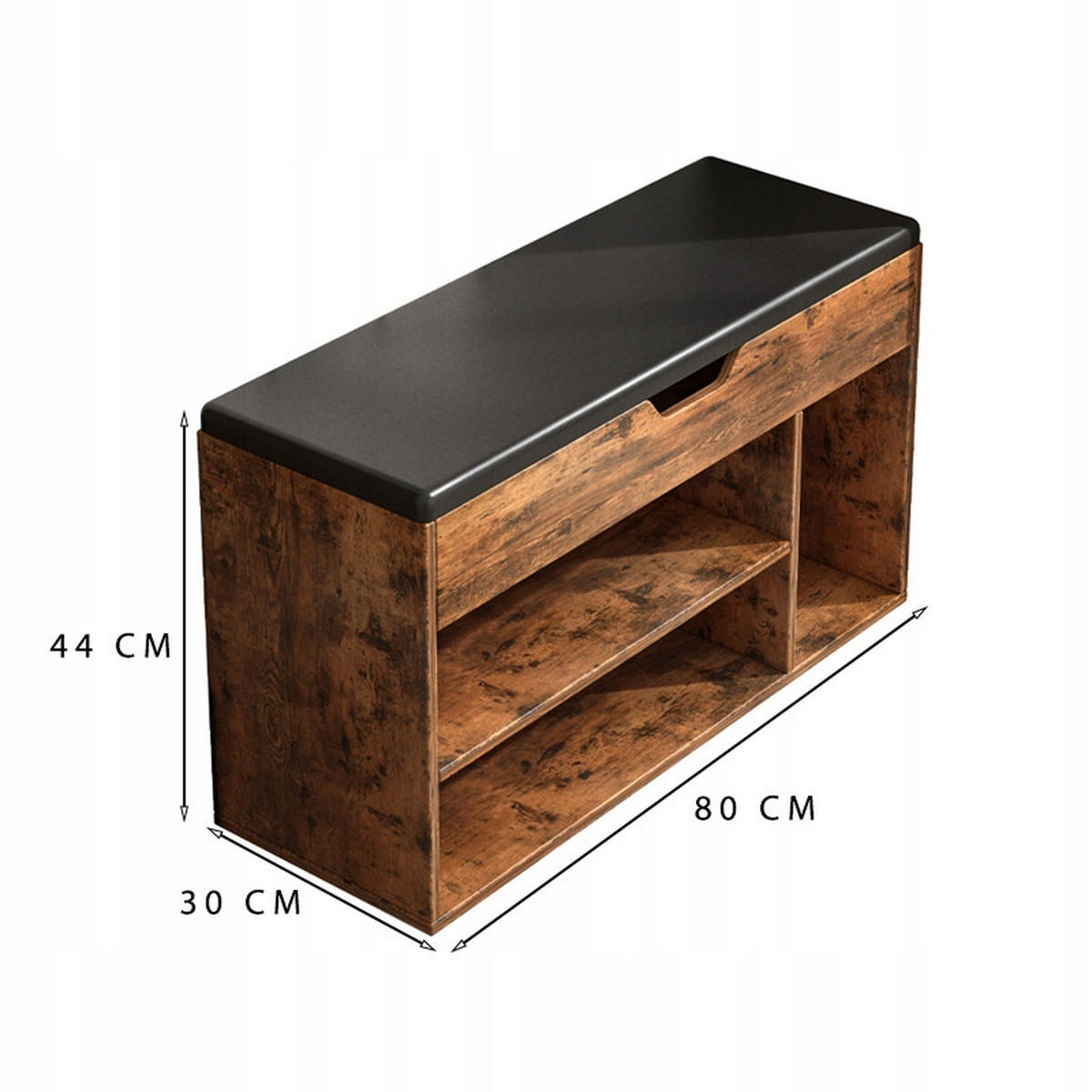 SCHUHSCHRANK, 80/30/44 cm - Braun, Holzwerkstoff (80/44/30cm)